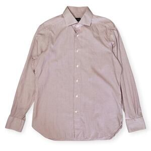 Ermenegildo Zegna Trofeo Button Up Dress Shirt SIZE 41 / 16 Red Long Sleeve